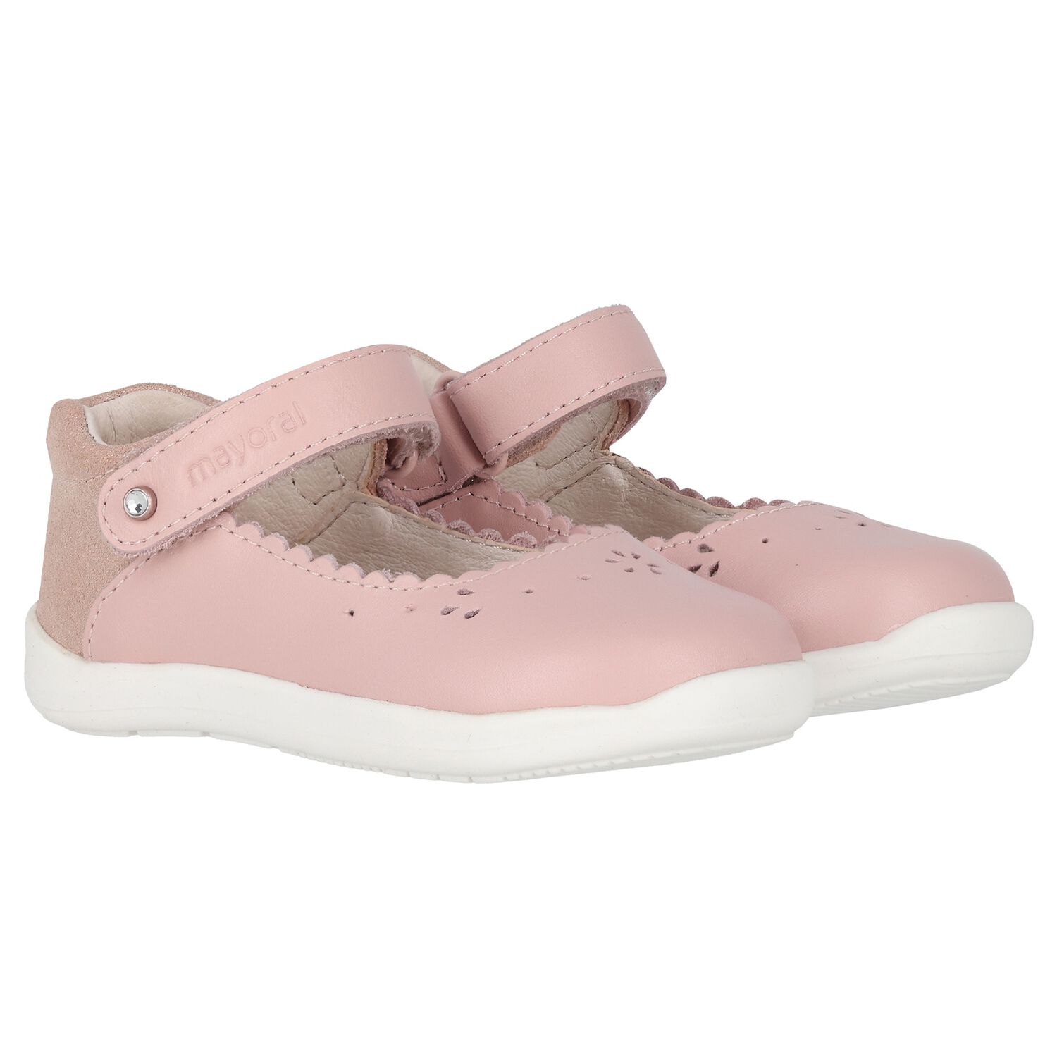 Younger Girls Pink Faux Leather Shoes, 2, hi-res image number null