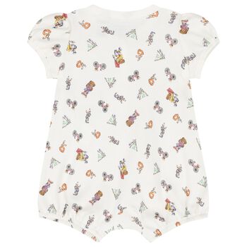 Baby Girls Ivory Teddy Bear Romper
