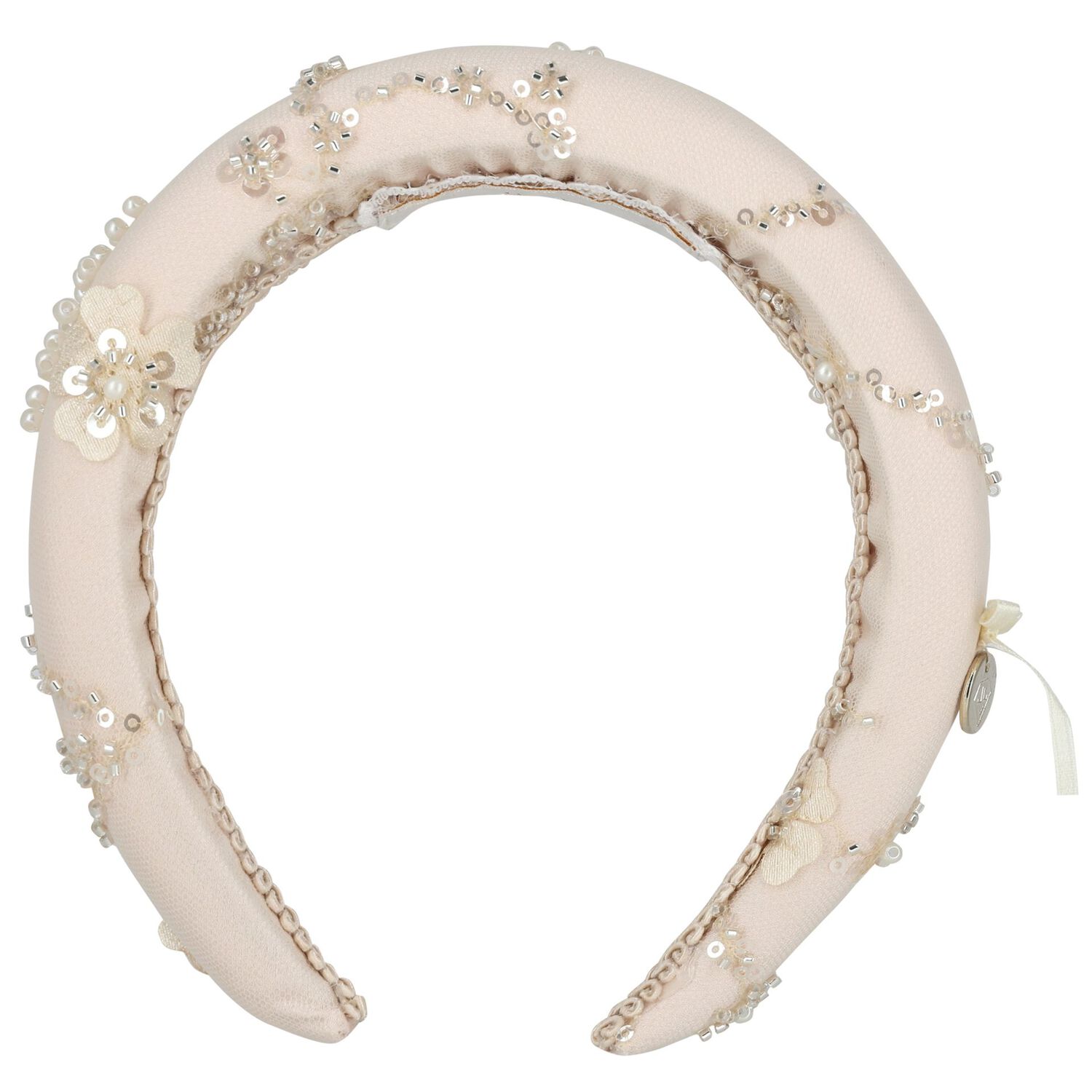 Girls Pink Sequin Flower Headband, 2, hi-res