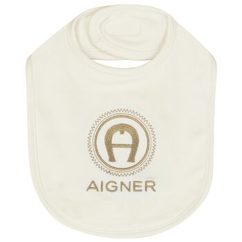 Ivory & Gold Logo Baby Bib