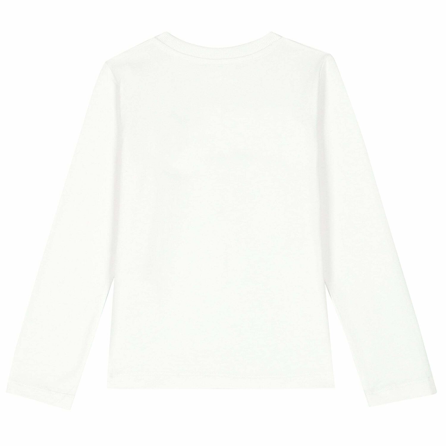 Girls White Logo Long Sleeve Top, 1, hi-res