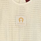 Younger Girls Ivory & Gold Logo Dress, 1, hi-res