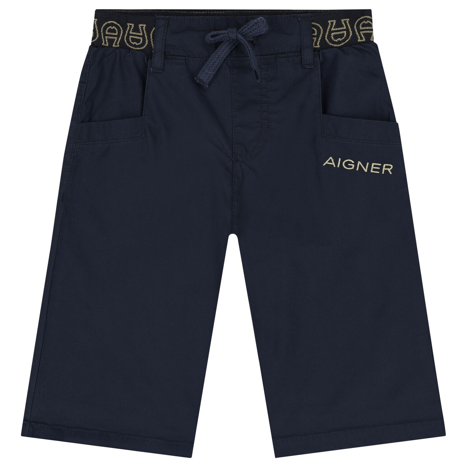 Boys Navy Blue Logo Shorts, 2, hi-res