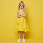 Girls Yellow One Shoulder Dress, 1, hi-res
