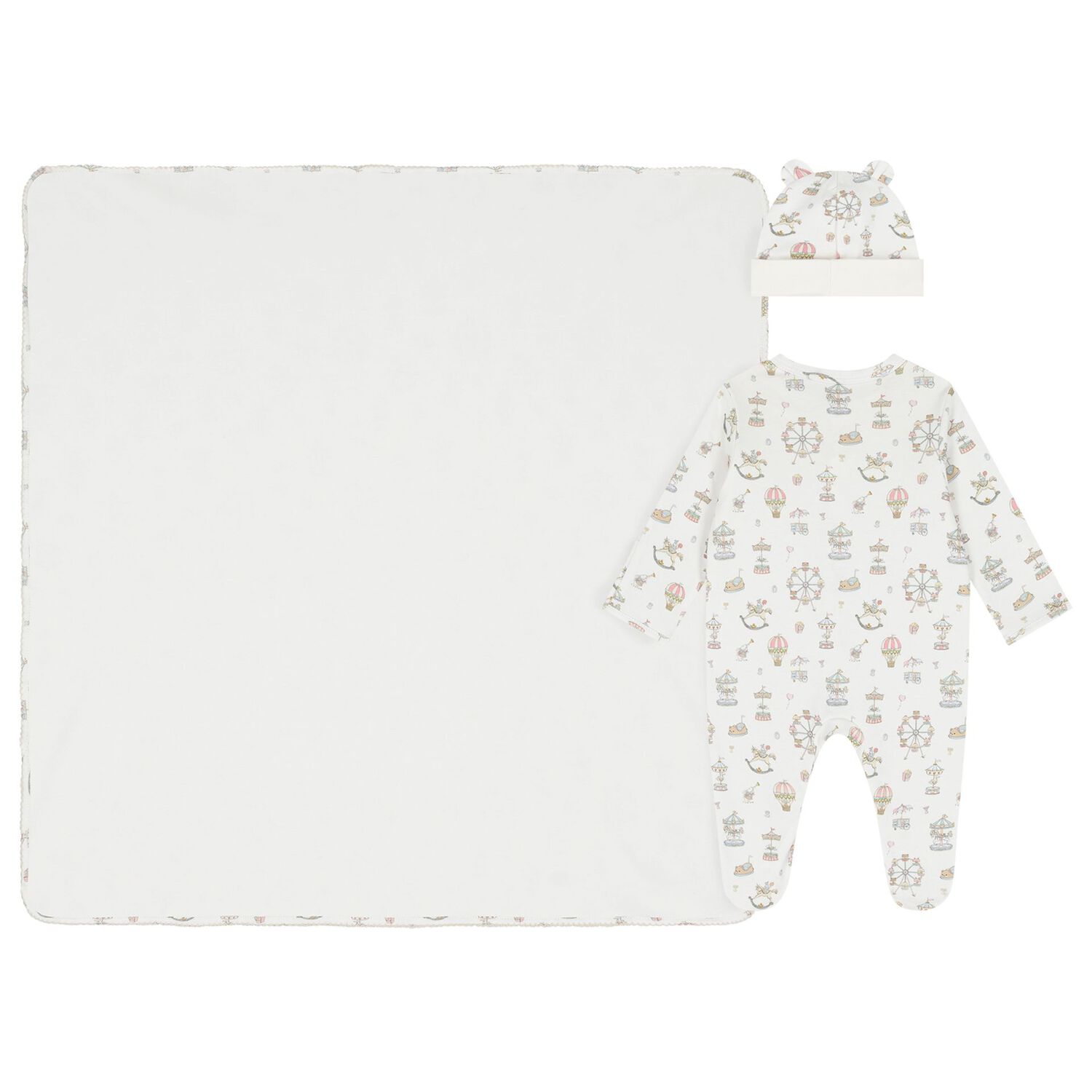 White Carousel & Hot Air Balloon Babygrow Gift Set, 1, hi-res