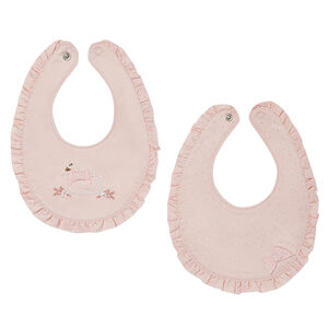 Baby Girls Pink Swan Bib ( 2-Pack )