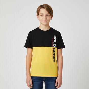 Boys Yellow & Black Logo T-Shirt