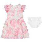 Baby Girls White & Pink Floral Dress Set, 1, hi-res