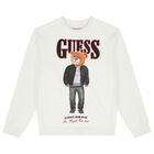 Boys White Teddy Bear Logo Sweatshirt, 2, hi-res