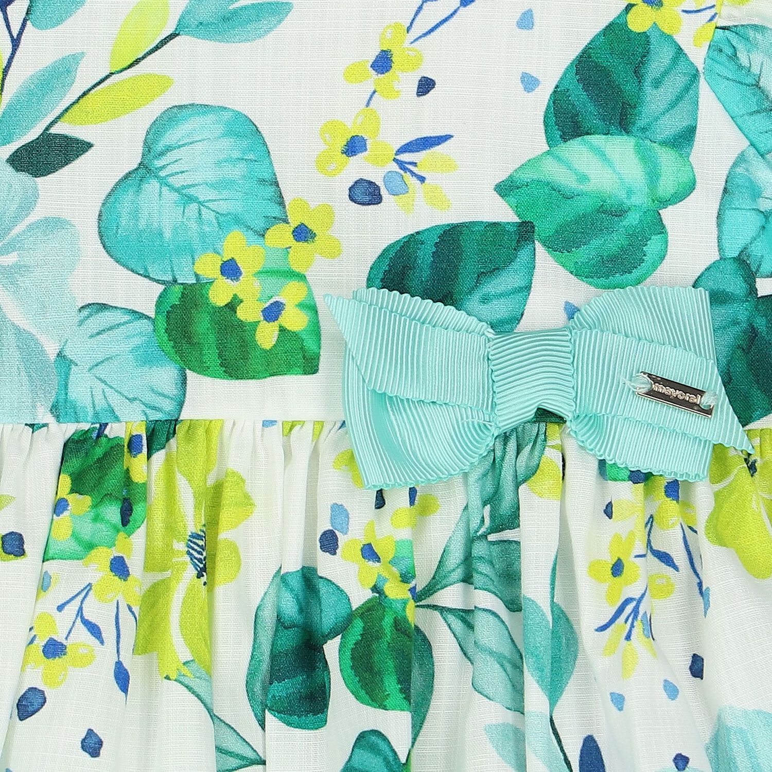 Younger Girls Girls Green Floral Dress, 1, hi-res