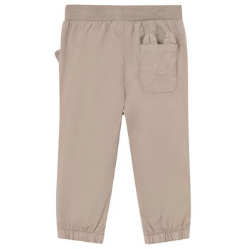 Younger Boys Beige Teddy Bear Joggers