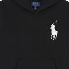 Boys Black Logo Hooded Top, 1, hi-res