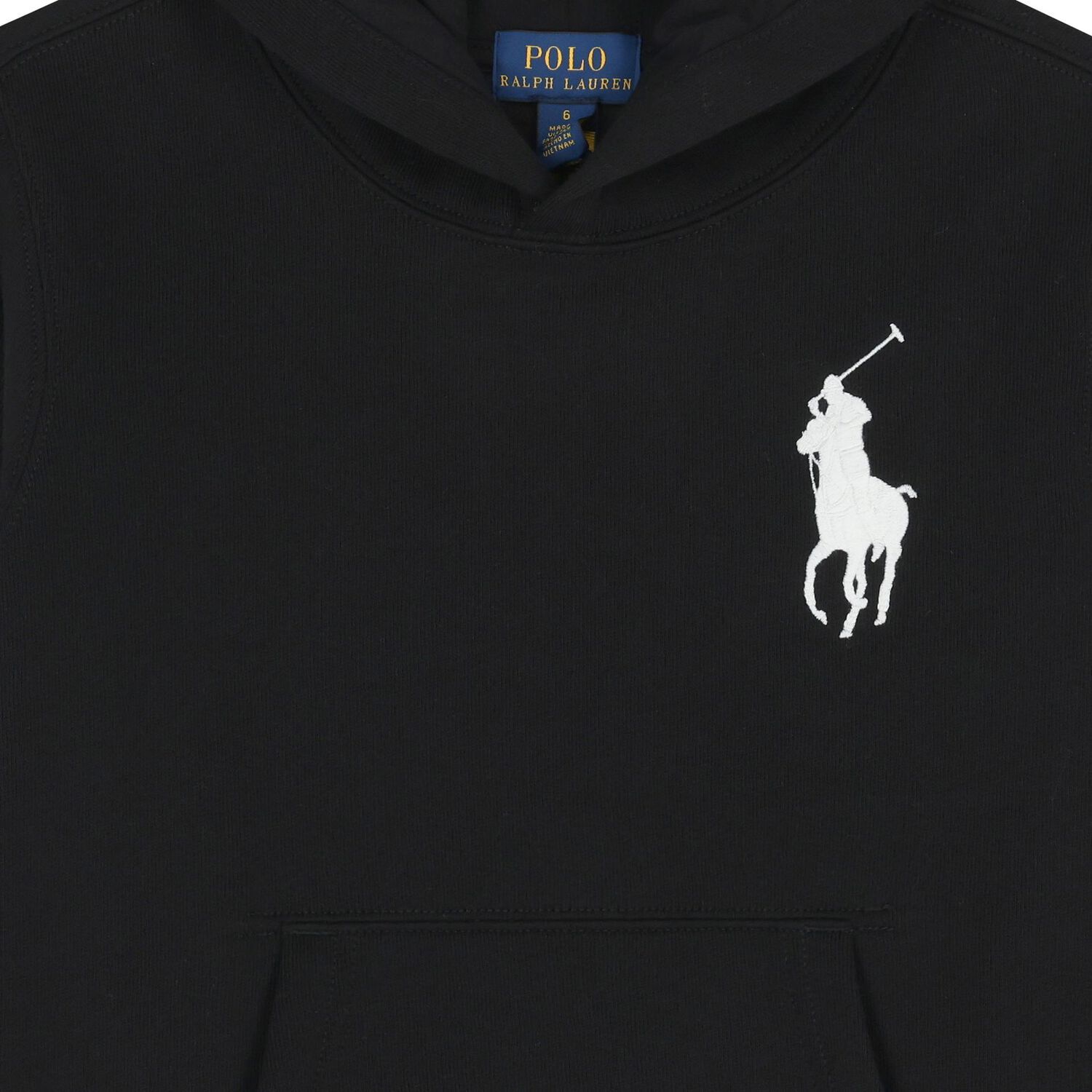 Boys Black Logo Hooded Top, 1, hi-res image number null