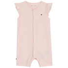 Baby Girls Pink Logo Romper Set, 1, hi-res