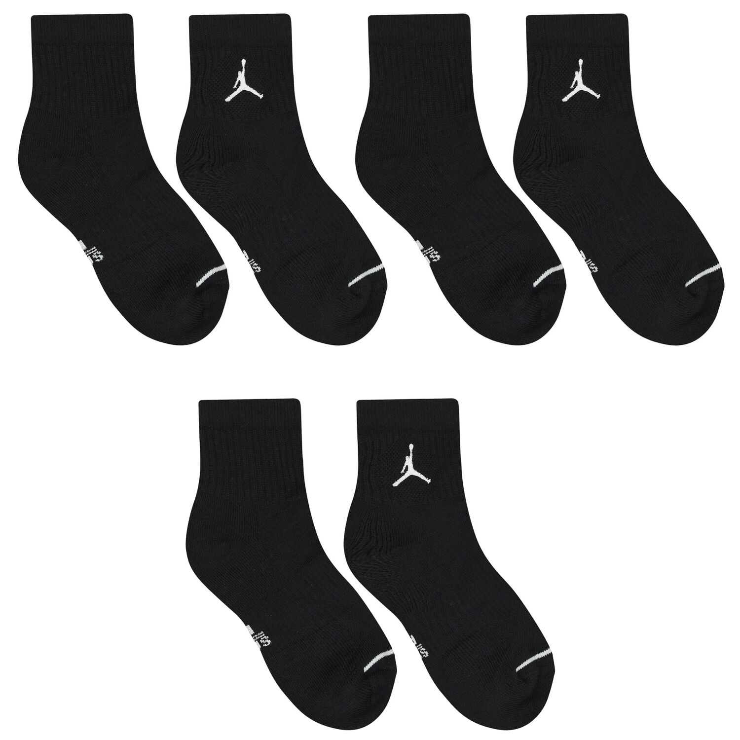 Black Jordan Logo Socks ( 3-Pack ), 1, hi-res