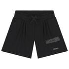 Girls Black Logo Shorts, 2, hi-res
