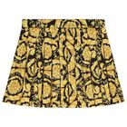 Girls Black & Gold Barocco Skirt, 1, hi-res