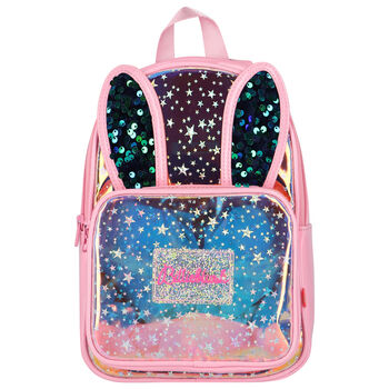 Girls Pink Logo & Star Backpack