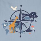 توب بأكمام بطبعة بوصلة باللون الأزرق للأولاد, 1, hi-res