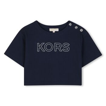 Girls Navy Blue Logo T-Shirt