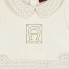 Ivory & Gold Logo Romper, 1, hi-res