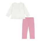 Baby Girls Ivory & Pink Puppy Leggings Set, 1, hi-res
