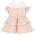 Girls Pink Bow Dress, 1, hi-res