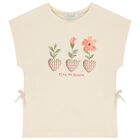 Girls Beige Flower Leggings Set, 1, hi-res