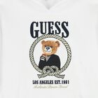 Girls White Teddy Bear Logo Hooded Top, 1, hi-res