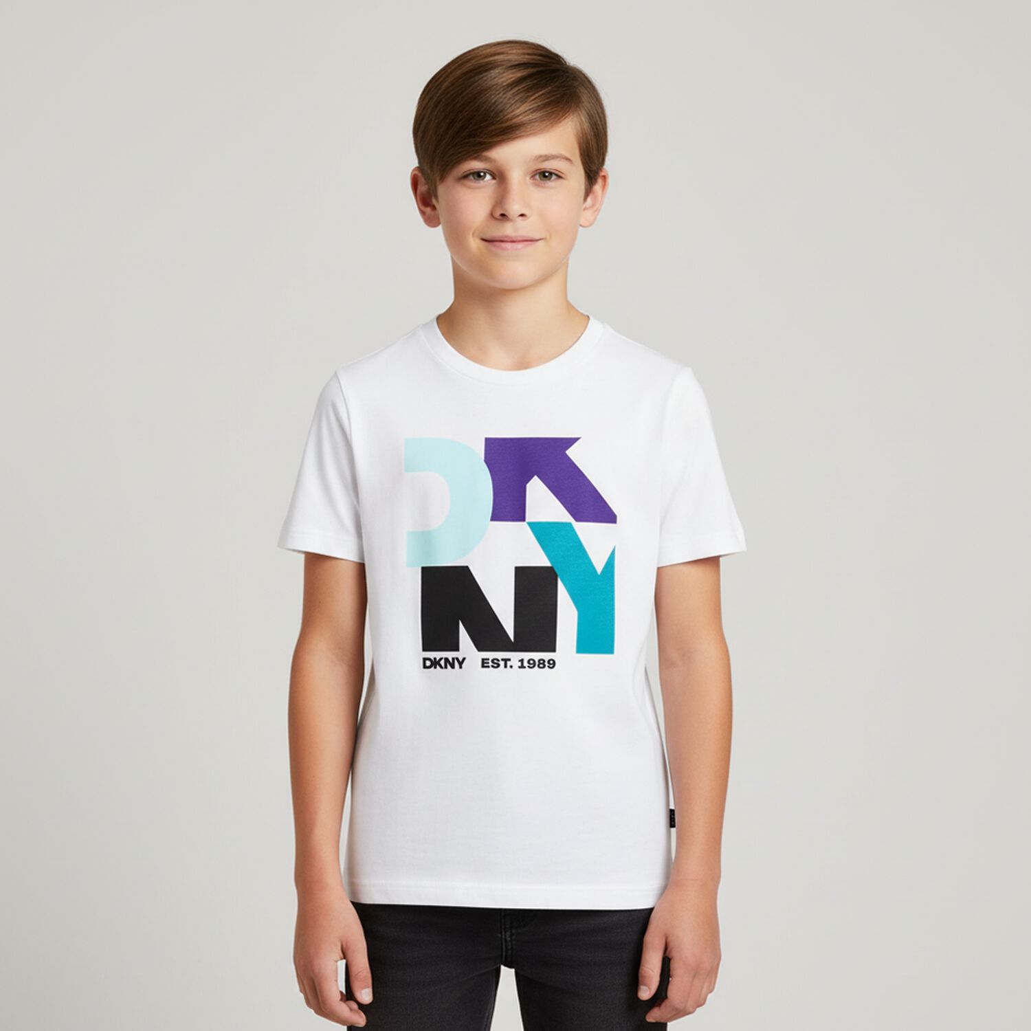 Boys White Logo T-Shirt, 2, hi-res image number null