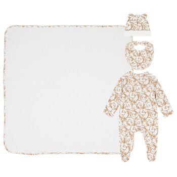 White & Gold Babygrow Gift Set (3 Piece)