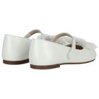 Girls Ivory Leather Bow Shoes, 1, hi-res