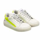 Boys White & Neon Green Trainers, 1, hi-res