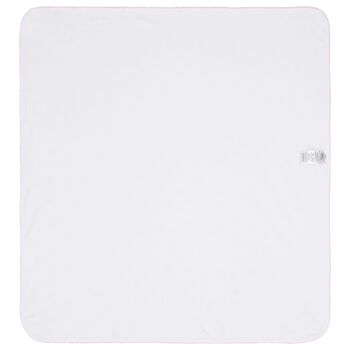 Baby Girls White & Pink Teddy Bear Time Blanket, 1 Baby Girls White & Pink Teddy Bear Time Blanket