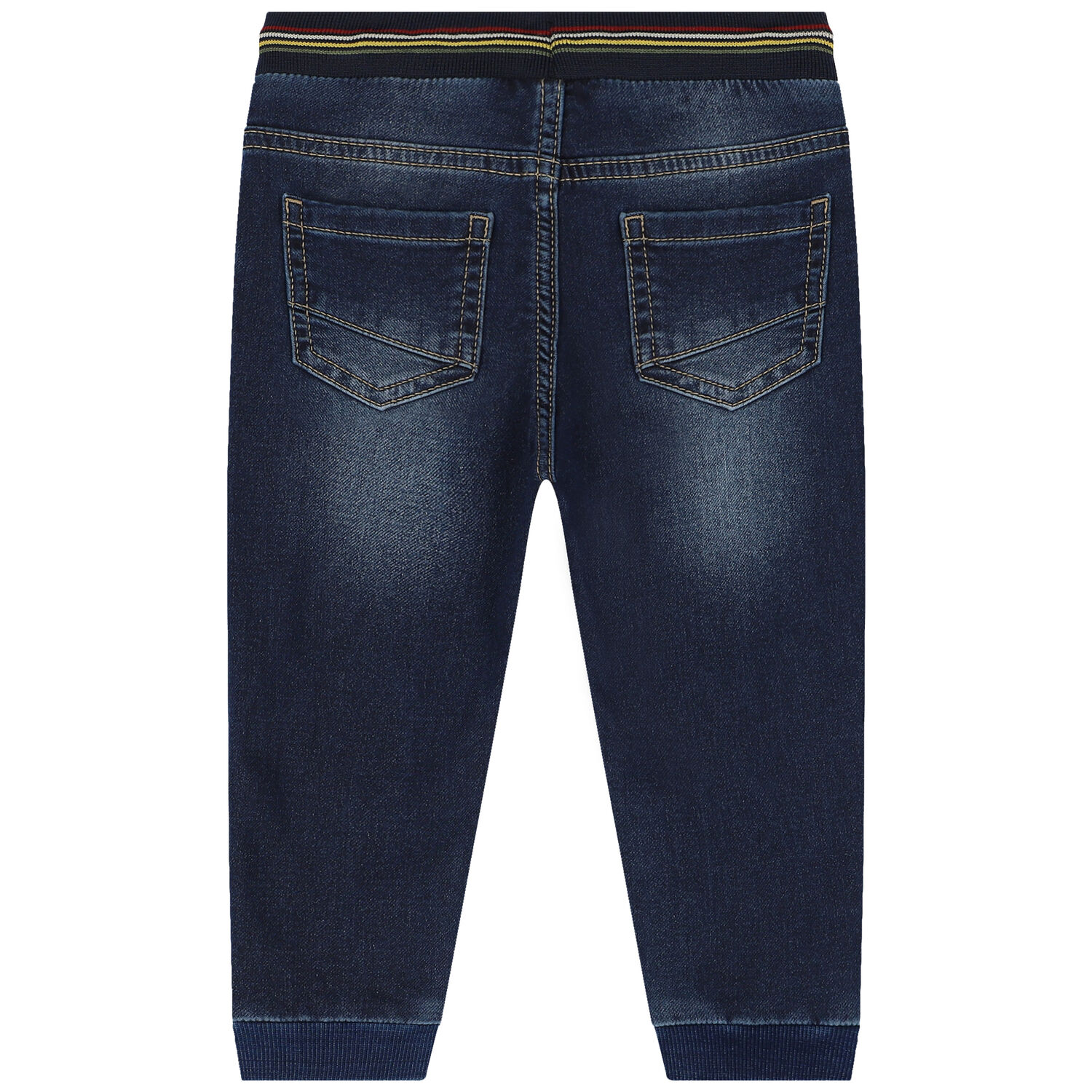 Younger Boys Navy Blue Denim Joggers, 1, hi-res image number null