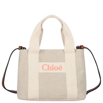 Girls Beige Logo HandBag