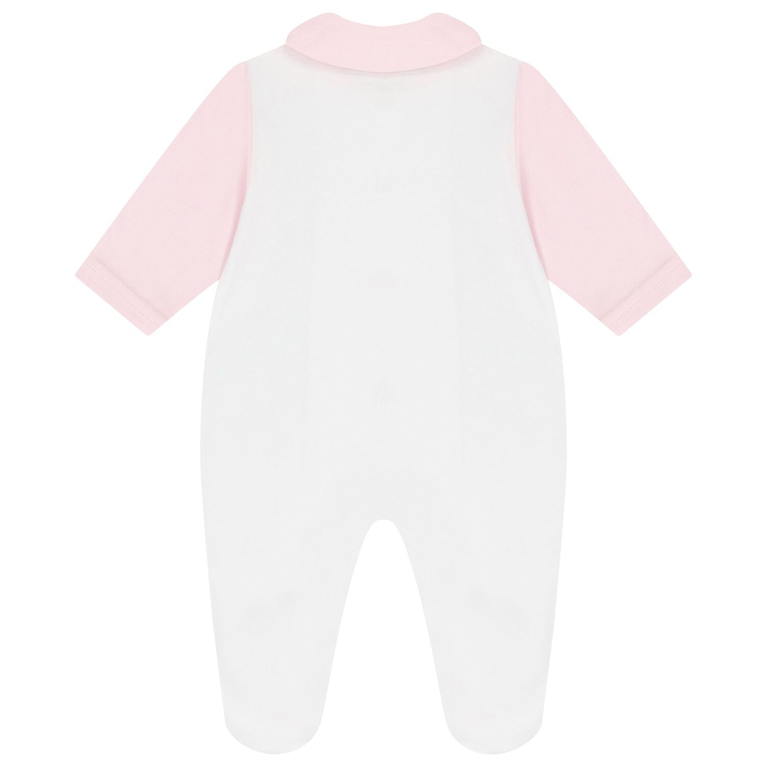 Baby Girls White & Pink Floral Babygrow, 1, hi-res