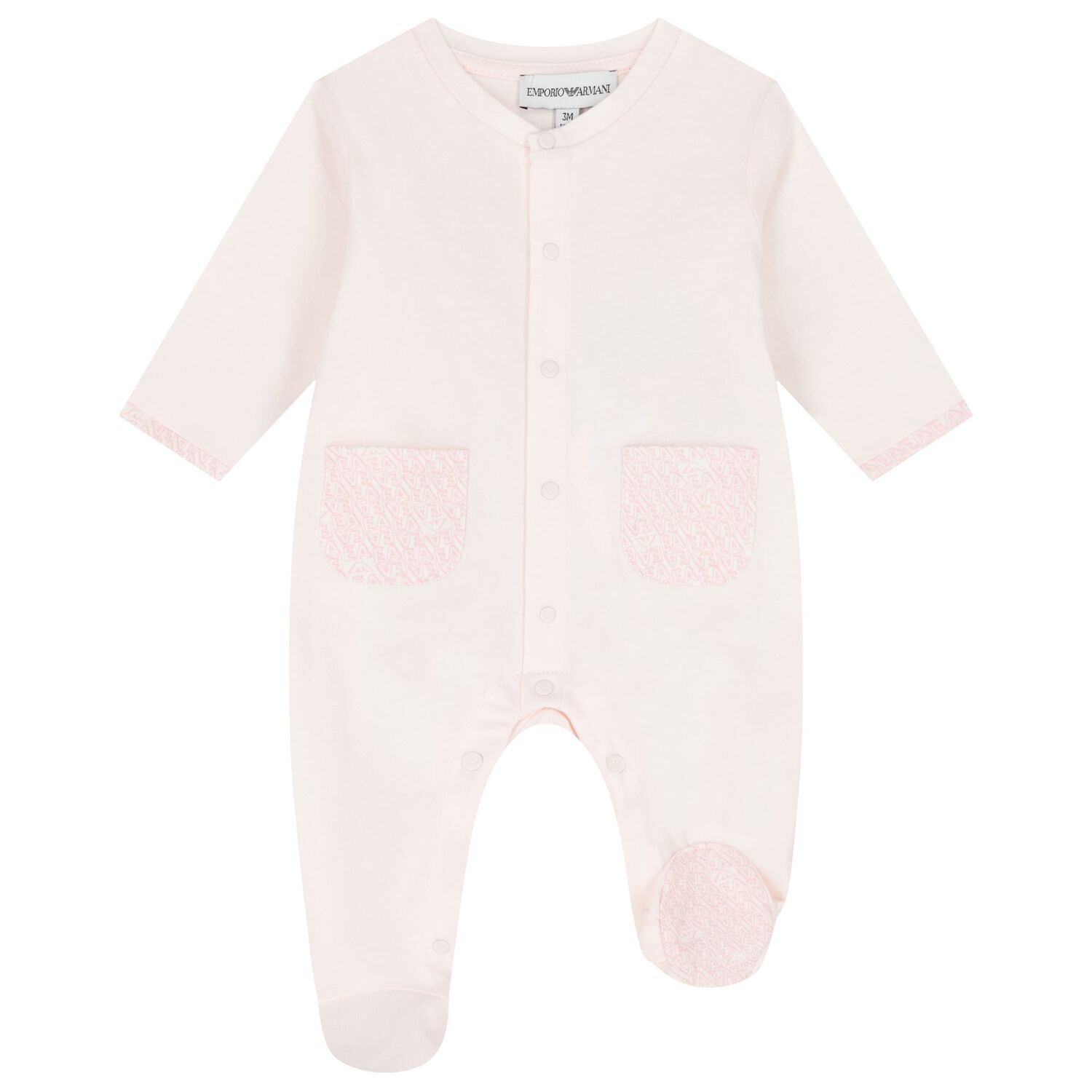 Baby Girls Pink Logo Babygrow Set, 6, hi-res