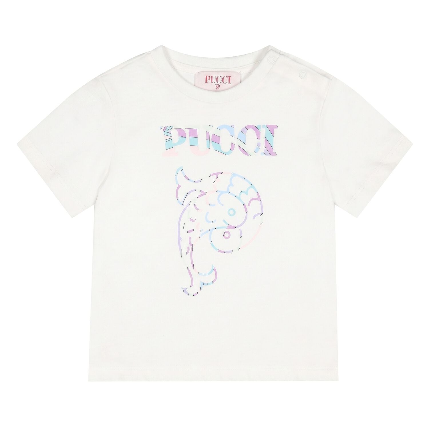 Younger Girls White Logo T-Shirt, 1, hi-res
