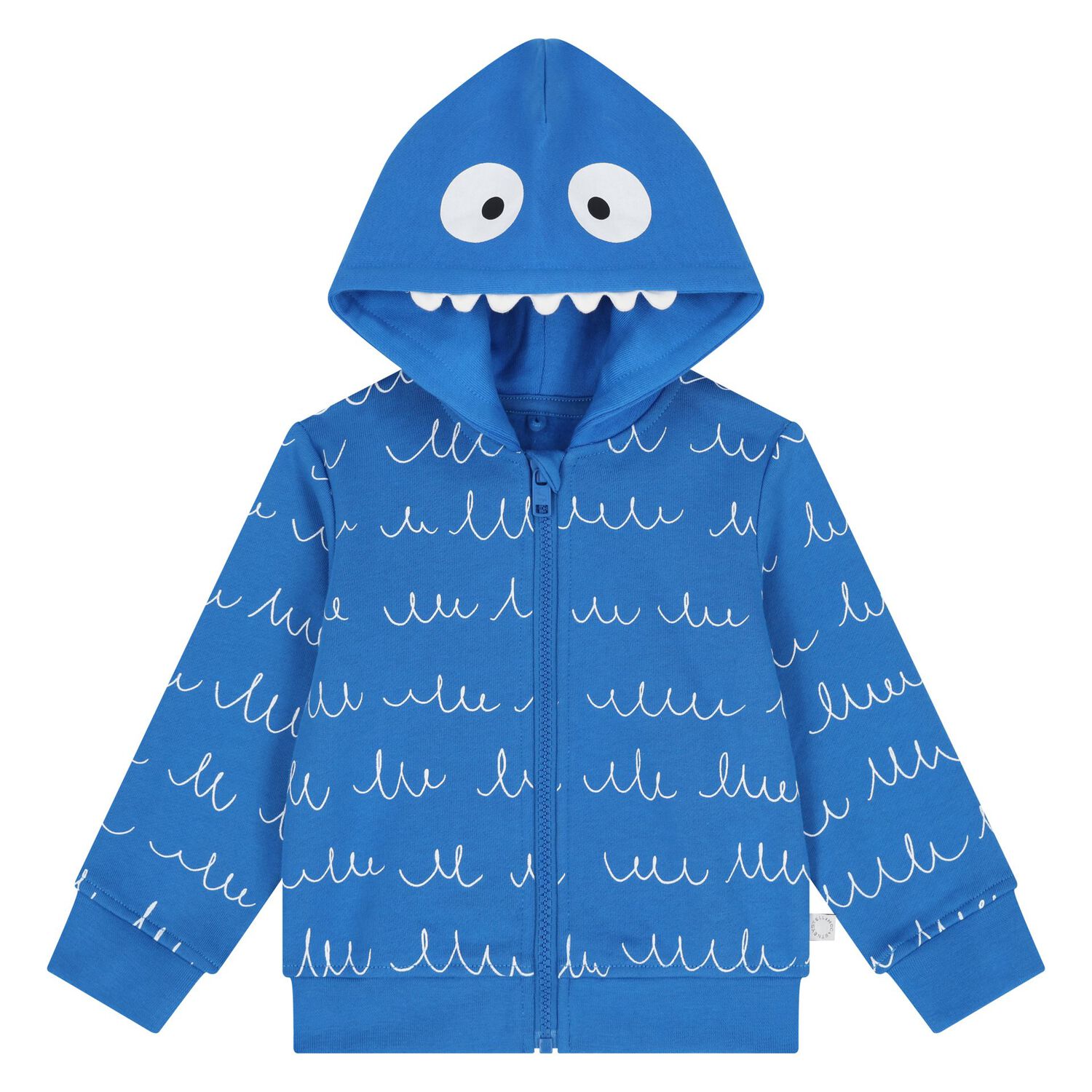 Younger Boys Blue Yeti Hooded Zip Up Top, 1, hi-res