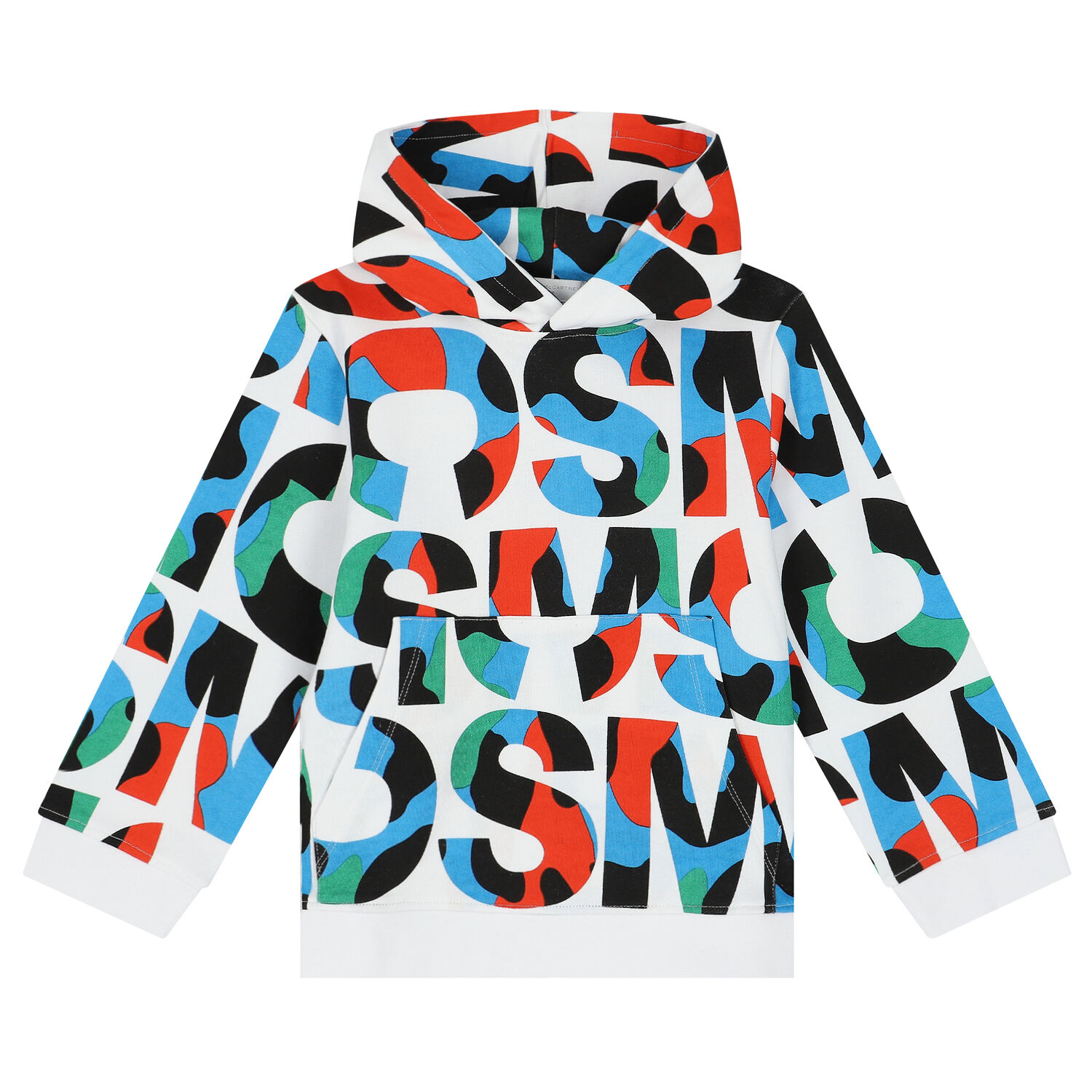 Boys White Logo Hooded Top, 1, hi-res