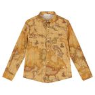 Boys Beige Geo Map Shirt, 1, hi-res