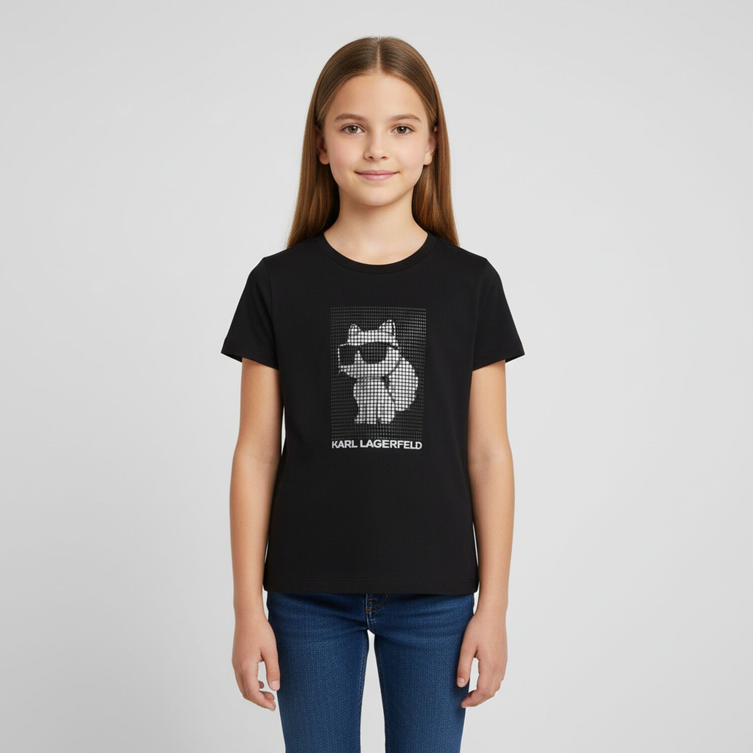 Girls Black Choupette Logo T-Shirt, 1, hi-res image number null