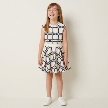 Girls Ivory Logo Sleeveless Dress