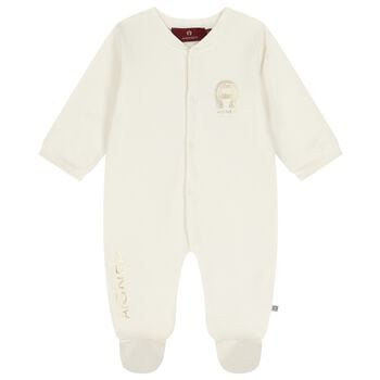 Ivory & Gold Logo Babygrow 