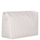 Baby Girls White & Pink Striped Wash Bag, 3, hi-res