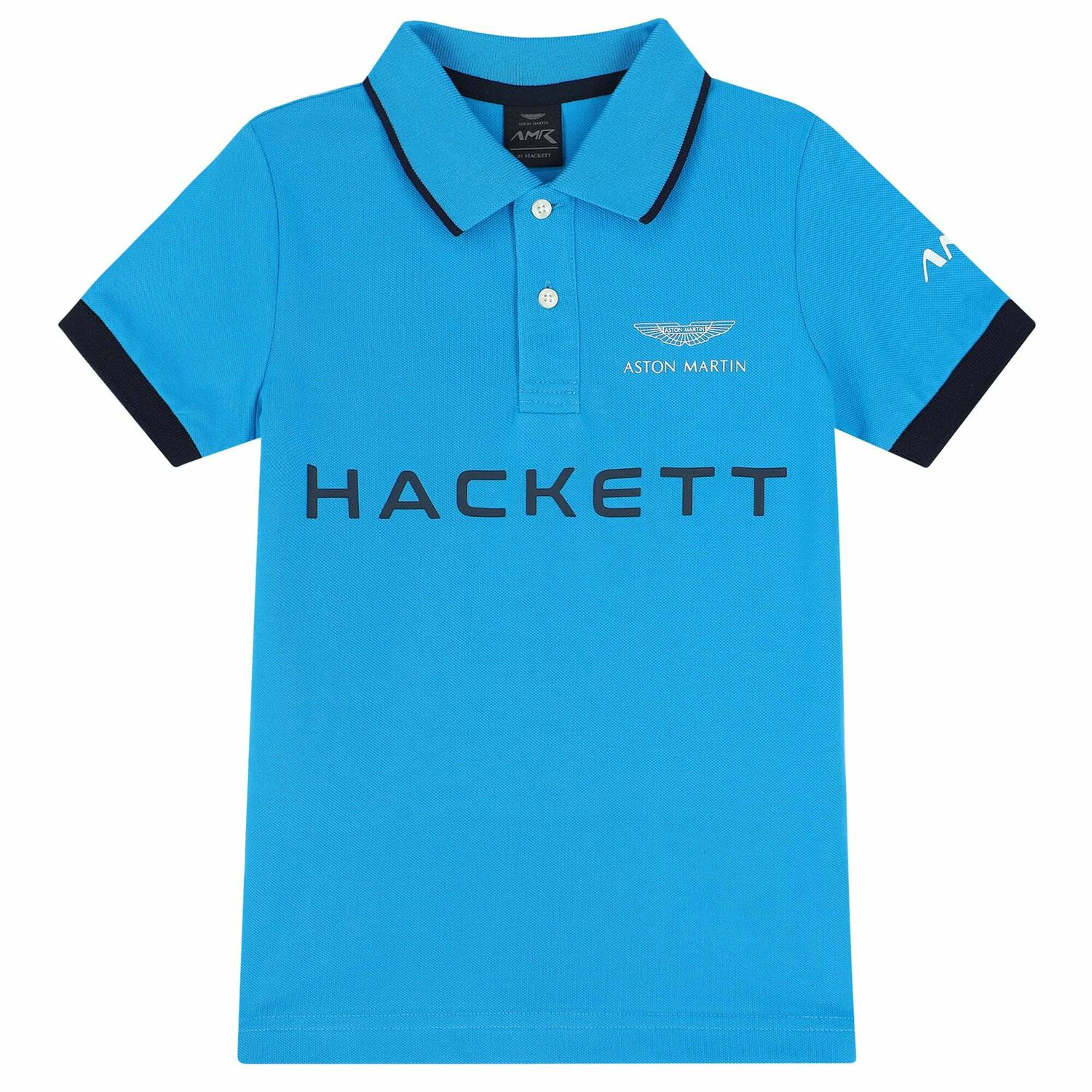 Boys Blue Logo Polo Shirt, 1, hi-res