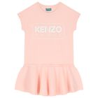 فستان بنات بالشعار باللون الوردي, 1, hi-res