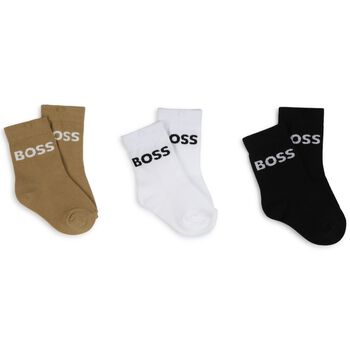Baby Boys Multi-Coloured Logo Socks ( 3-Pack )