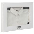 طقم بنطلون أولاد بالشعار باللون الأبيض والأسود, 1, hi-res